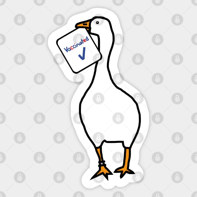 Game Goose with Vaccinated Sign Sticker by ellenhenryart